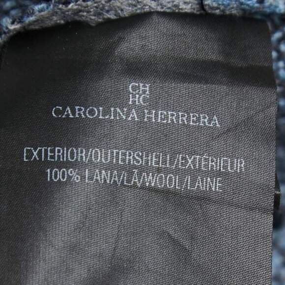 CH Carolina Herrera Grey Checked Patterned Wool Sleeveless Top Size 8 - Picture 2 of 5